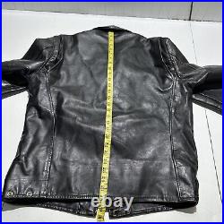 Vintage Leather Police Motorcycle Jacket Mens 42 Buco Style Genuine Cow Hide