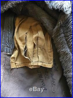 Vintage Leather USN US Navy bomber jacket coat Abercrombie and Fitch RARE COAT
