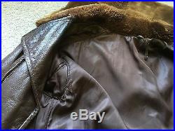 Vintage Leather USN US Navy bomber jacket coat Abercrombie and Fitch RARE COAT