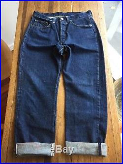 Vintage Levi’s 70’s 501 Selvedge Redline Denim Jeans #6 Button W34 L33