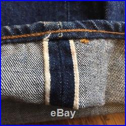 Vintage Levi's 70's 501 Selvedge Redline Denim Jeans #6 Button W34 L33