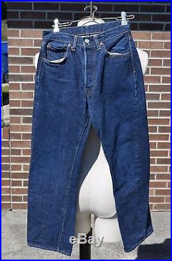 Vintage Levi’s Big E 501xx Jeans Red Line Selvage Dark J Button 25×25 Actual ds