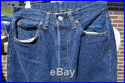 Vintage Levi's Big E 501xx Jeans Red Line Selvage Dark J Button 25x25 Actual ds