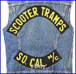 Vintage Levi's MC Motorcycle Vest Denim Jacket Cut Scooter Tramps M
