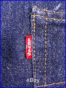 Vintage Levis 501 Big E Jeans 34x32 Selvedge Straight Leg #6 Button Fly Original