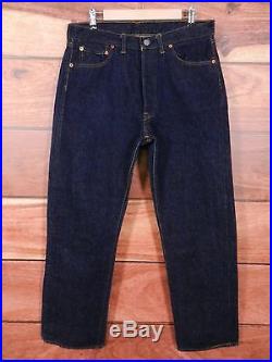 Vintage Levis 501 Big E Jeans 34x32 Selvedge Straight Leg #6 Button Fly Original