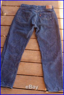Vintage Levis 501 Small E Redline Double Stitch Jeans 36 X 34 #6 Button