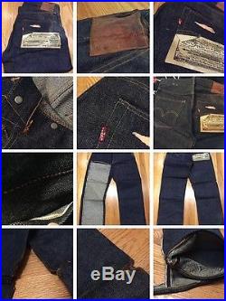Vintage Levis 501xx Big E Redline Hidden Rivets Leather/Jerky patch Denim Jean