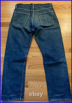Vintage Levis 505 (551ZXX Type) Big E Redline Gripper Zipper Indigo Denim Jean