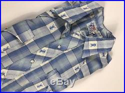 Vintage Levis Big E Shirt 1950s 1960s Saddleman Tag Pearl Snap Shirt Mens RARE y