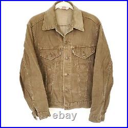 Vintage Levis Corduroy Trucker Jacket Size36 Made in USA Pocket Tan Brown Unisex