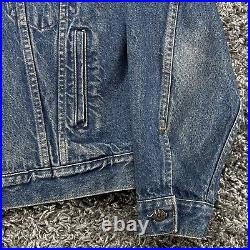 Vintage Levis Jacket Mens Medium Blue Denim Jean70s Type 3 Little e Trucker