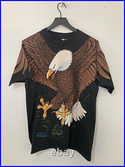Vintage Liquid Blue Eagle 1994 All Over Print Shirt VTG 90s Rich Normurdin Large