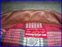 Vintage Marlboro Country Trucker Denim Jacket Leather Collar Men's Size Medium