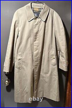 Vintage Men's BURBERRYS' Khaki Check Trench Coat Jacket 38 Regular