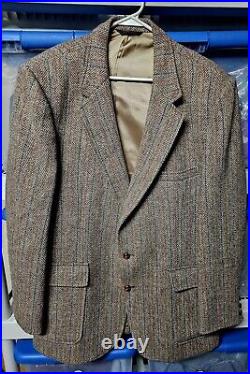 Vintage Men's Harris Tweed Jacket 44reg Ray Beers Topeka KS 1960s