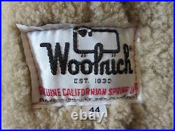 Vintage Men's Woolrich Shearling Jacket Size 44 Spring Lamb Suede Ranch Coat USA