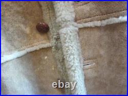 Vintage Men's Woolrich Shearling Jacket Size 44 Spring Lamb Suede Ranch Coat USA