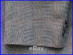 Vintage Mens 38L Love Clothing 3 Piece Grey/Brown/Blue Glen Check Wool Suit