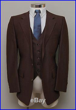 Vintage Mens 40S Phoenix Clothes 3 piece INDIE Brown Polyester Suit