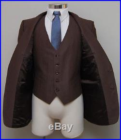 Vintage Mens 40S Phoenix Clothes 3 piece INDIE Brown Polyester Suit