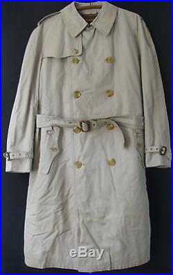 Vintage Mens English Original Grenfell Cloth Abercombie & Fitch Trench Coat