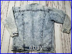 Vintage Mens Lawman Distressed Fleece-lined Denim Sherpa Jacket XL