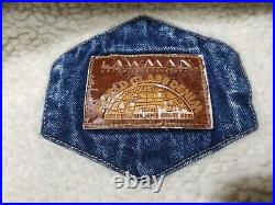 Vintage Mens Lawman Distressed Fleece-lined Denim Sherpa Jacket XL