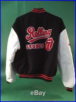 Vintage Mens Lg 1994 Rolling Stones World Tour Letterman Jacket Wool Leather 94