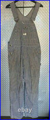 Vintage Mens SEARS Striped Engineer Work Clothing OVERALLS Union Made Denim 1930