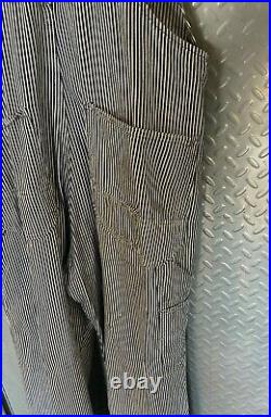 Vintage Mens SEARS Striped Engineer Work Clothing OVERALLS Union Made Denim 1930