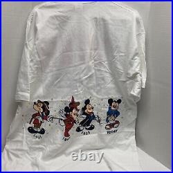 Vintage Mickey Mouse Through The Years over print T-shirt Size L/XL New tags