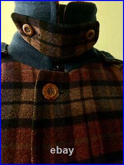 Vintage Missoni Men's Coat in Wool with Checkered Pattern and Removable Hood