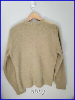 Vintage Mohair Cardigan Cobain Sweater Men's Medium Green Fuzzy Grunge