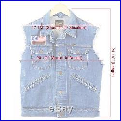 Vintage Moon Riders MC Motorcycle Vest Wrangler Denim Jacket Authentic Club Cut