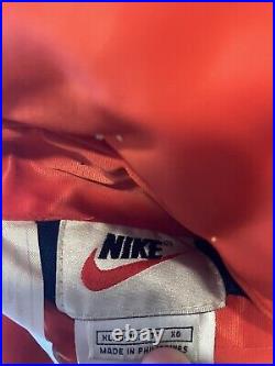 Vintage NIKE SWOOSH Reversible Puffer Jacket Red/Blue Embroidered Size XL 18-20