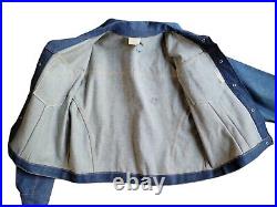 Vintage NOS Gauchos Pleated Denim Jacket Size 46 M Medium Union Made in USA