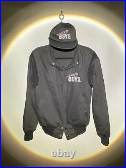 Vintage Nasty Boys embroidered Bomber jacket hat production crew RARE Narco TV