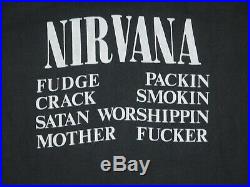 Vintage Nirvana T Shirt Vestibule Original Kurt Cobain Concert Tour L Fade Black