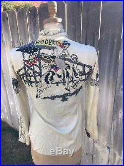 Vintage Nudie's Rodeo Tailors Ranch Southwestern Western shirt