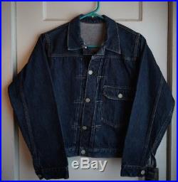 Vintage Original LEVIS Big E Denim Jacket Type 1 1936 506XX sz S Buckle Back