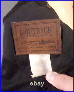 Vintage Outback Trading Company euc Oilskin Waxed Duster Jacket Coat Waxed SZ L