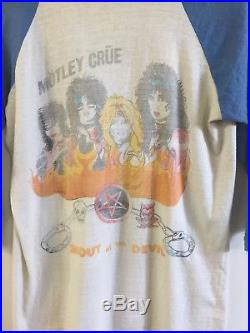 Vintage Ozzy Osbourne Shirt Raglan Sleeve Motley Crue Metal Band Tour 80s Devil
