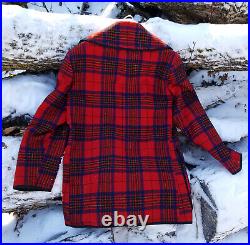 Vintage PENDLETON 100% HEAVY WOOL RED PLAID CAR COAT XL MADE IN USA Excellent