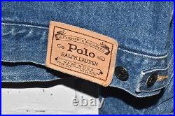 Vintage POLO Ralph Lauren Dungaree Denim Jean Jacket Corduroy Made in USA L