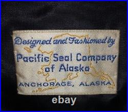 Vintage Pacific Seal Company Alaska Seal Leather Talon Zip Vest & Neck Tie