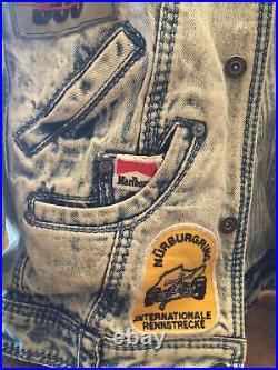 Vintage Patched NO! Jeans Patched Indigo Denim RARE Claude Attias