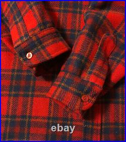 Vintage Pendleton Heavyweight Wool Shirt Jacket Coat Men's XL Plaid Thick Warm