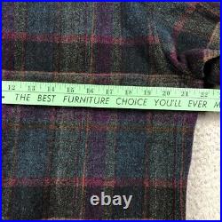 Vintage Pendleton Wool Board Shirt Plaid Green Purple Teal Pocket XL 60s 50s