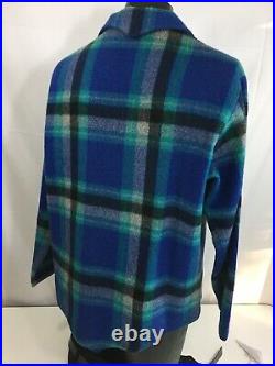 Vintage Plaid 50's Penney's WOOL Pullover FLANNEL Shirt Jacket Shacket Tunic M